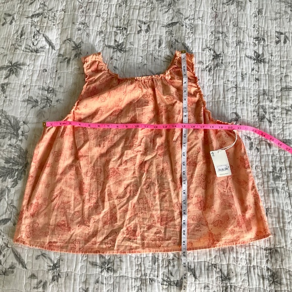 NWT Woman’s a.n.a Orange Coral Floral Sleeveless Blouse Top Open Back Large - Picture 5 of 8